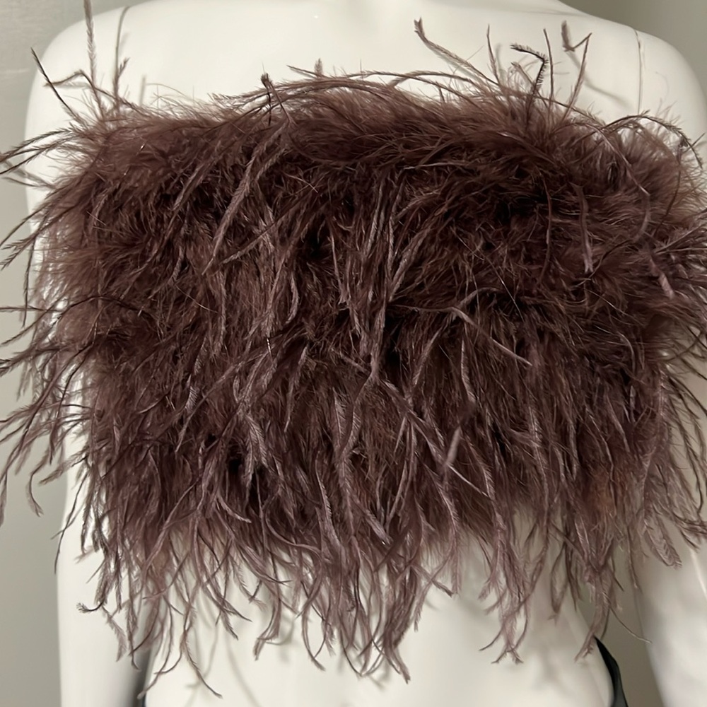 Lamarque Strapless Bustier color chocolate feathers - Picture 4 of 12